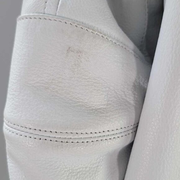 Joe Rocket white leather Elbow motorcycle jacket. EUC. Only worn a few times. - Picture 15 of 15